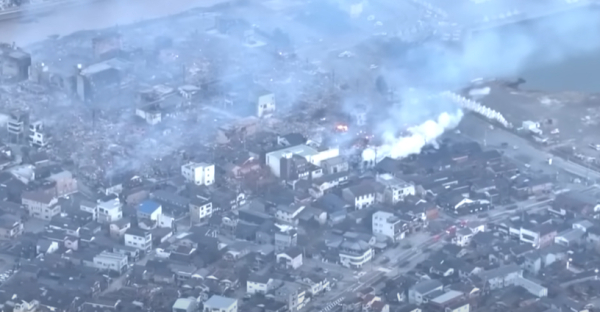 일본 이시카와현에서 발생한 지진피해 장면(자료사진)